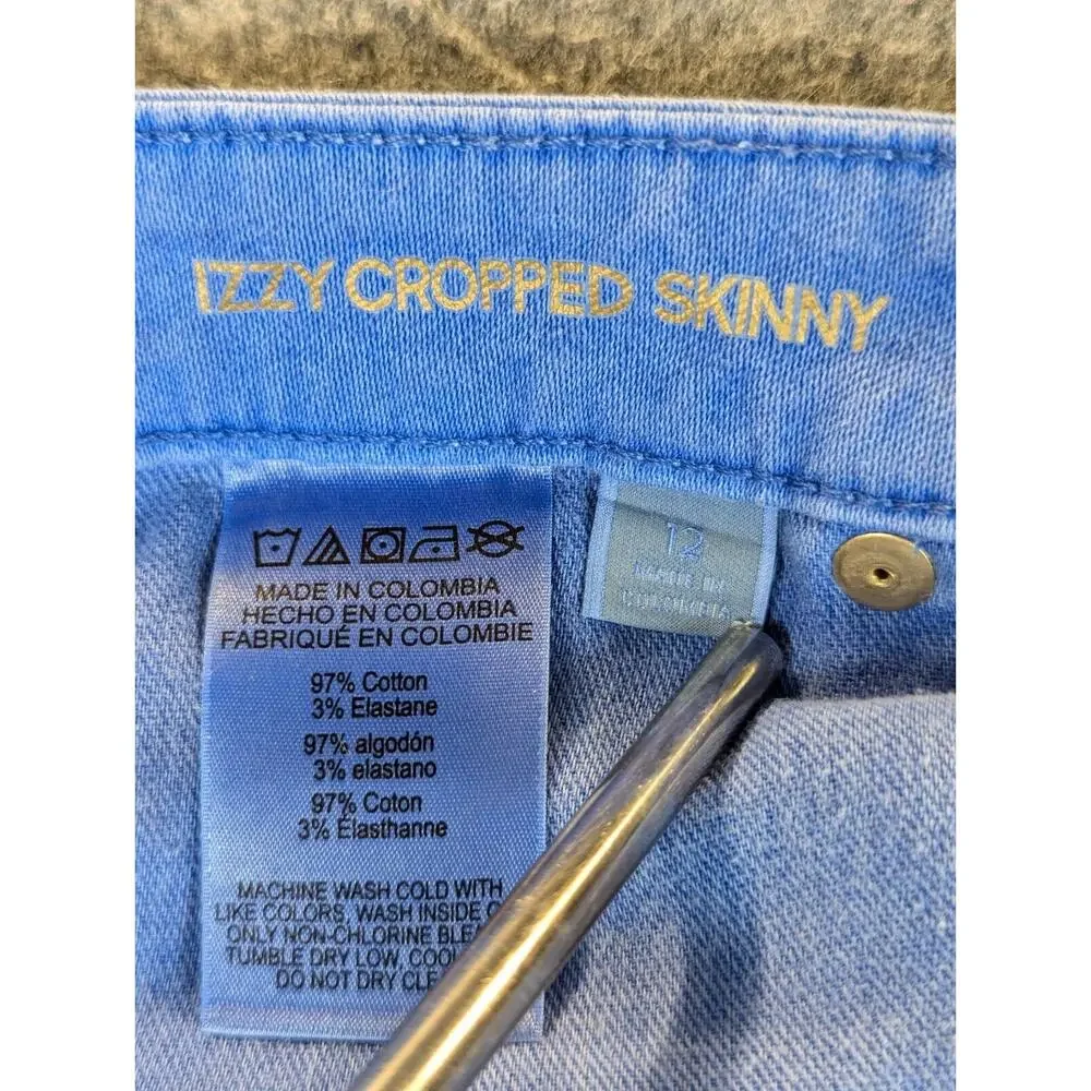 Michael Kors Jeans Womens 12 Blue Izzy Cropped Skinny Stretch Cotton Denim